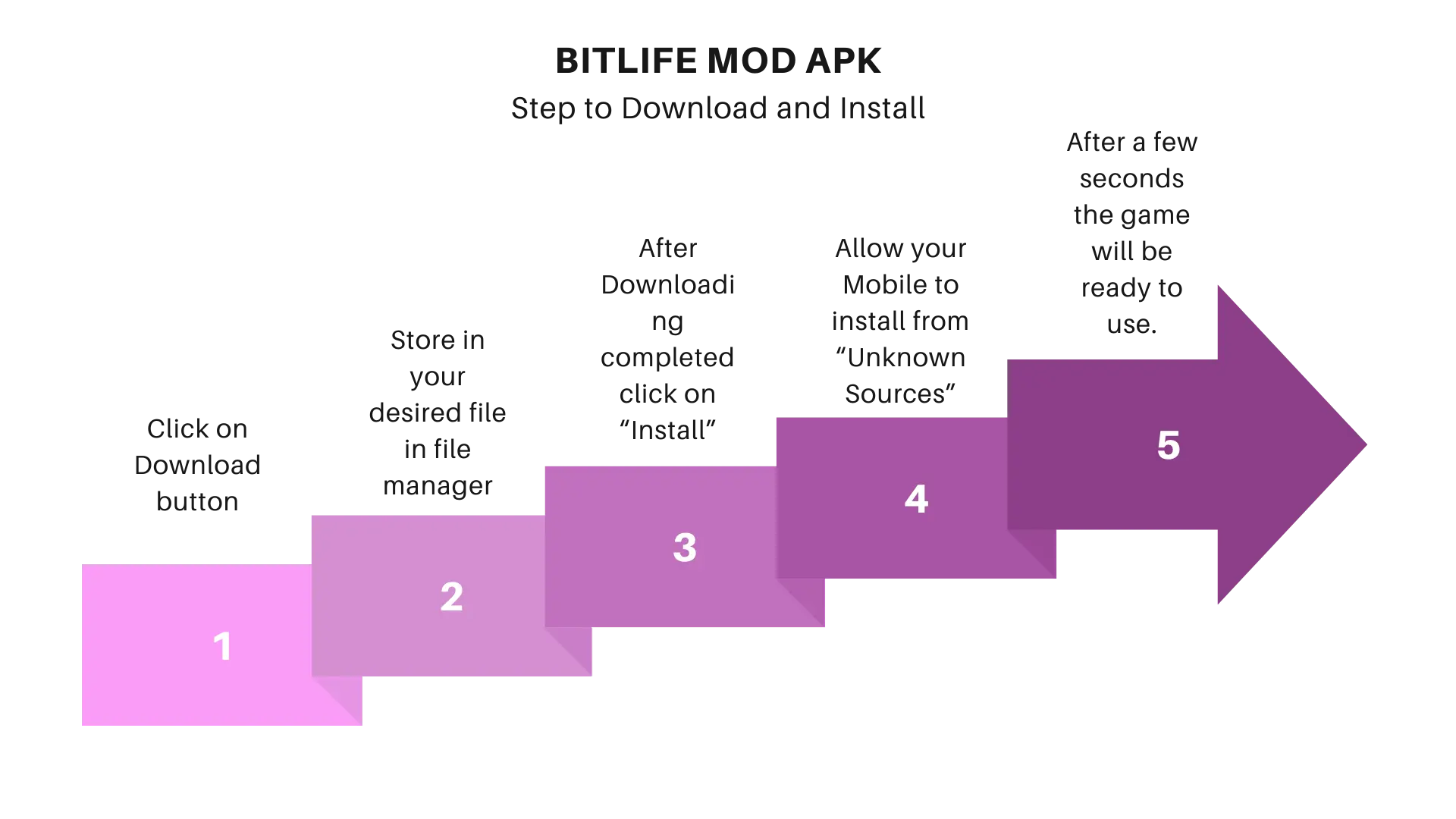 Bitlife Mod Apk Installation Infographics