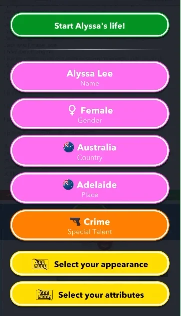 Starting a new life in Australia in Bitlife Mod apk