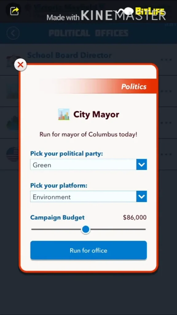 City Maor Campaign in Bitlife
