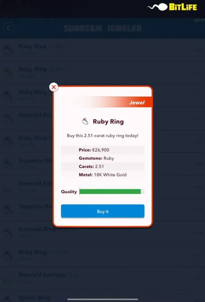 rubby ring in bitlife