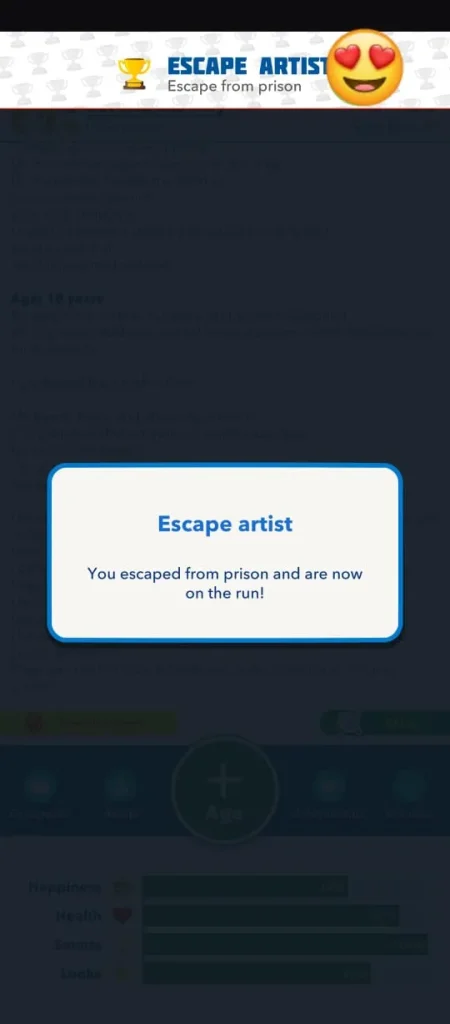 Escape artist in bitlife