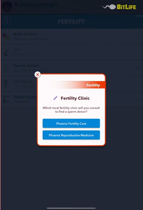 Fertility clinic in Bitlife 