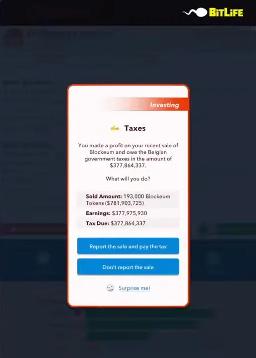 Become A Billionaire In Bitlife 4 profit crypto selling in Bitlife