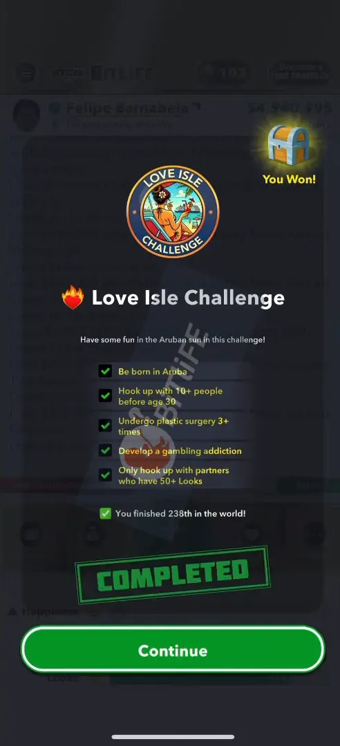 Love Isle Challenge | Bitlife 4 Love Isle Challenge in Bitlife