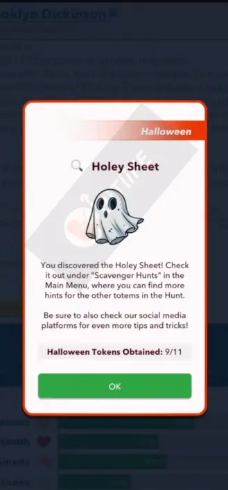 Holey Sheet Halloween scavenger Bitlife