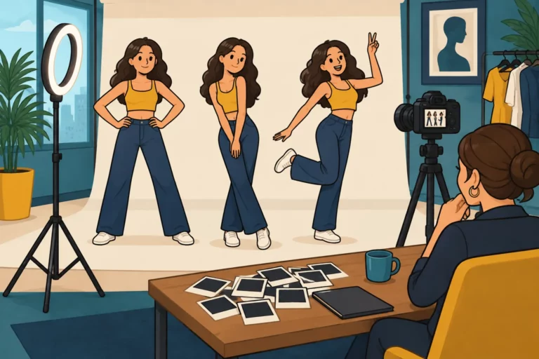 BitLife model showing bold, elegant, and playful audition poses