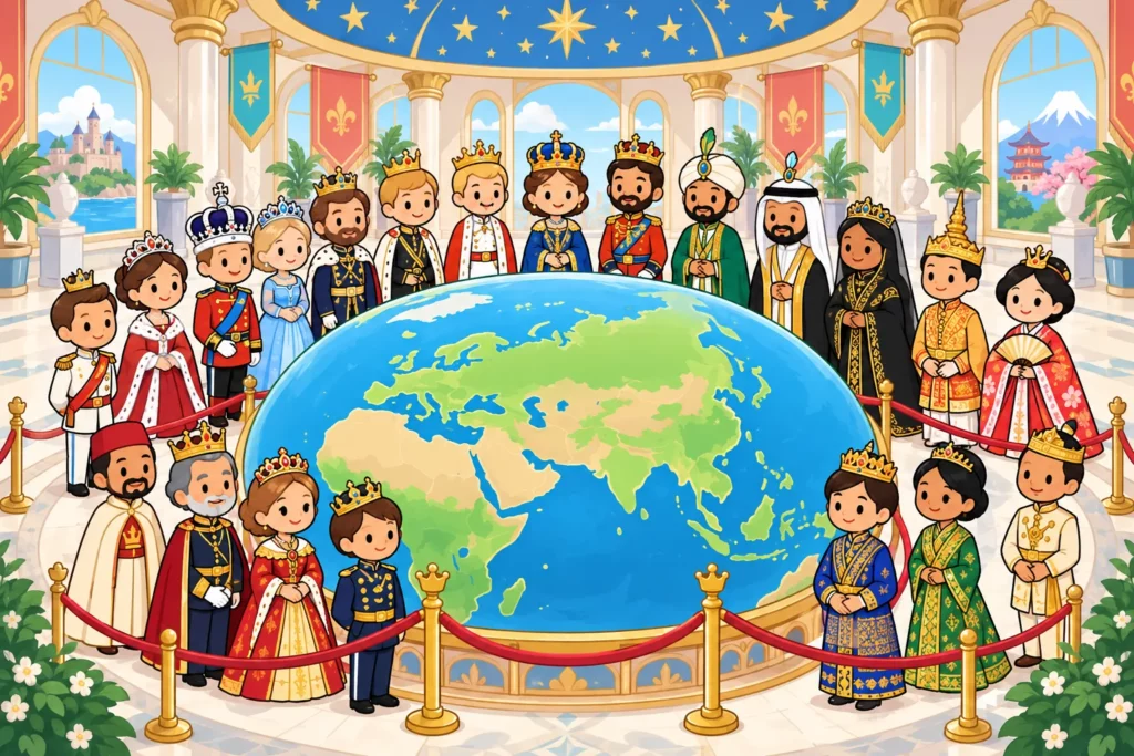 BitLife Royalty Countries: Full List and Royal Guide 2 BitLife countries with royalty around a cartoon globe