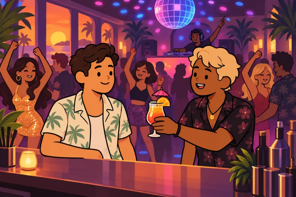 BitLife character receiving a free drink at a club