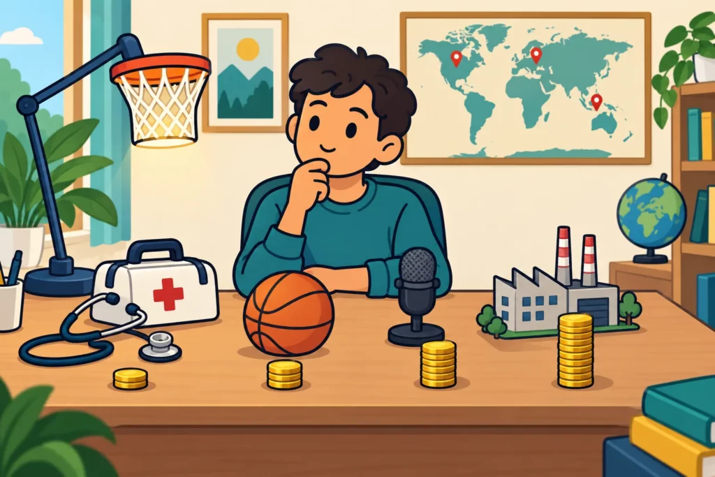 BitLife character comparing high paying career options