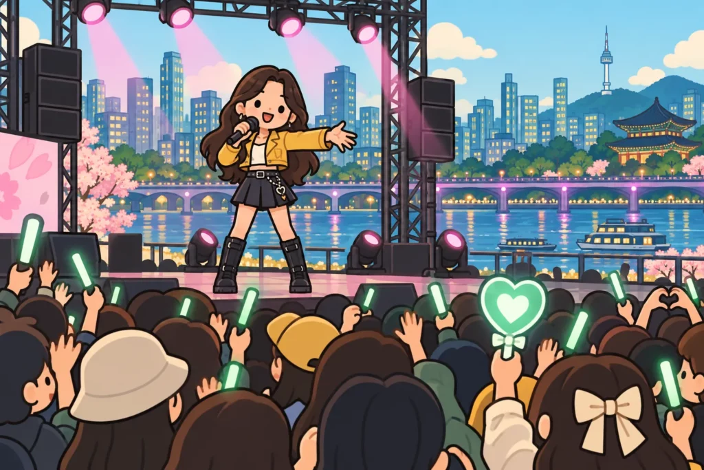 How to Become a Singer in BitLife: Rap and K-pop Routes 4 BitLife Korean singer performing for a cheering crowd