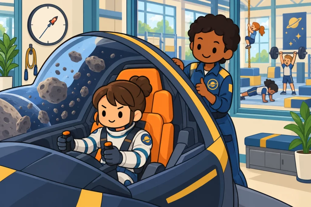 How to Become an Astronaut in BitLife: Training & Missions 3 BitLife astronaut trainee practicing in a flight simulator