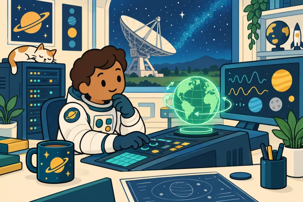 How to Become an Astronaut in BitLife: Training & Missions 5 BitLife astronaut scanning space from an agency laboratory