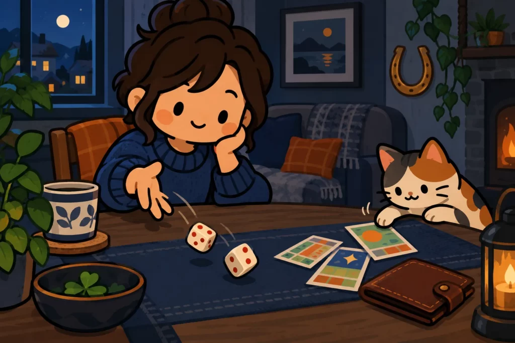 BitLife character playing with Lucky Dice
